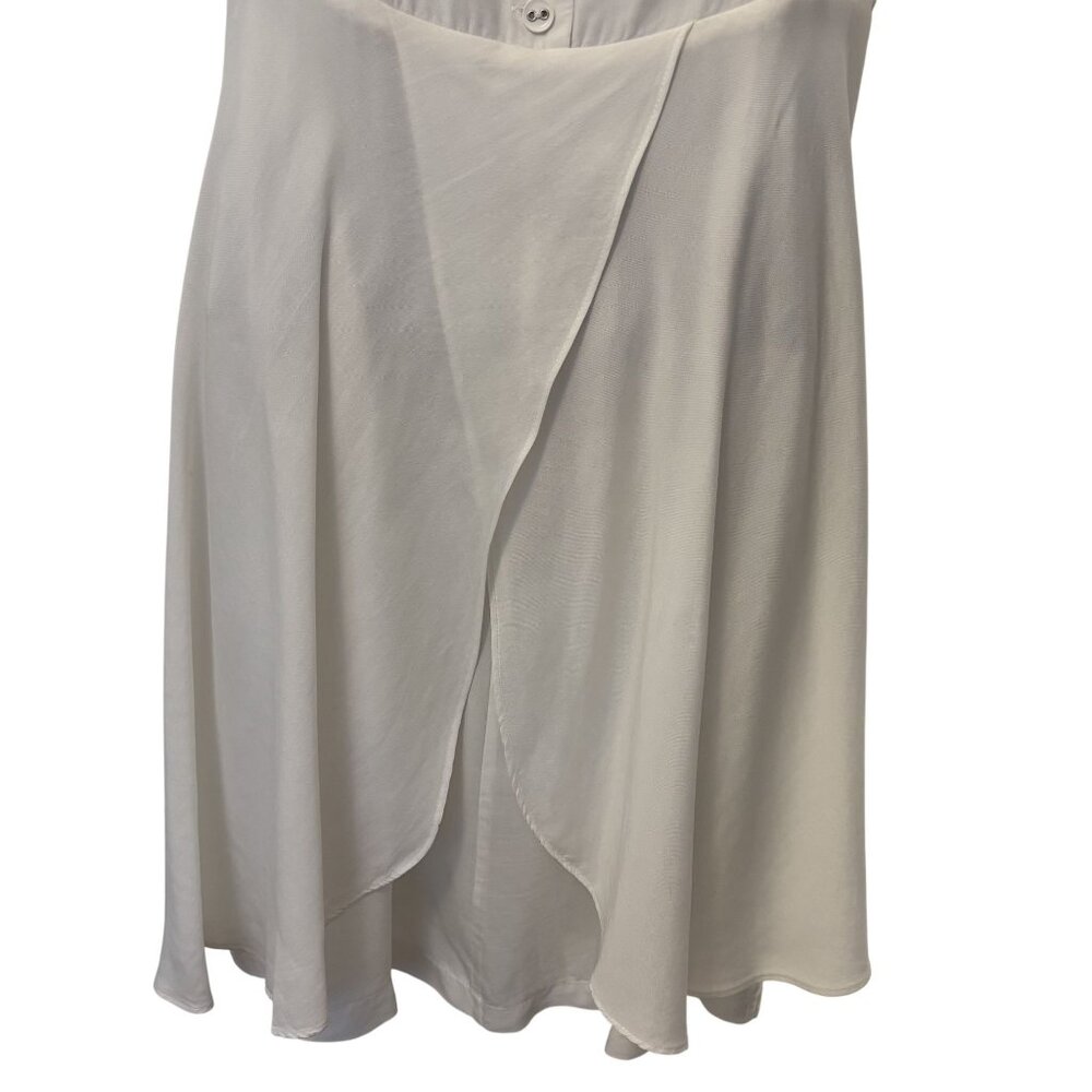 Charles Chang-Lima White Sleeveless Asymmetrical Dress With Button Back & Jewel - Picture 6 of 13